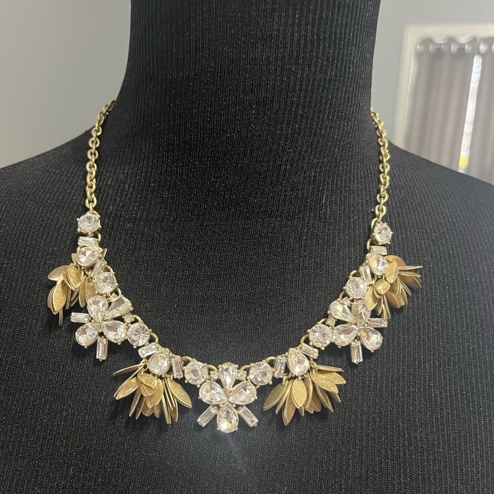 JCrew Elegant Gold and Silver Floral Necklace